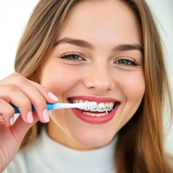 Чистка зубов с брекетами
