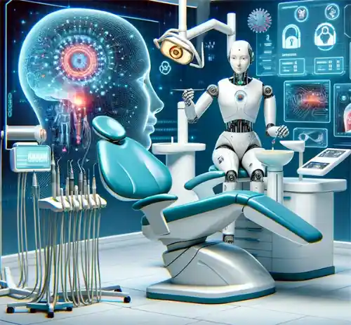 Стоматолог использует цифровые технологии с ИИ для анализа снимков
